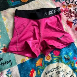 HOT PINK Nike pro shorts